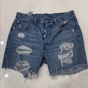 Levi Distressed Denim Shorts